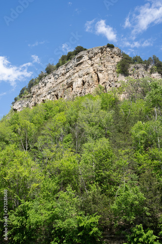 Maiden Rock, a bluff rock formation in Wisconsin along the Mississippi River and Lake Pepin