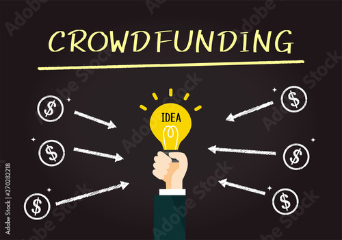 クラウドファウンディングの黒板イメージ