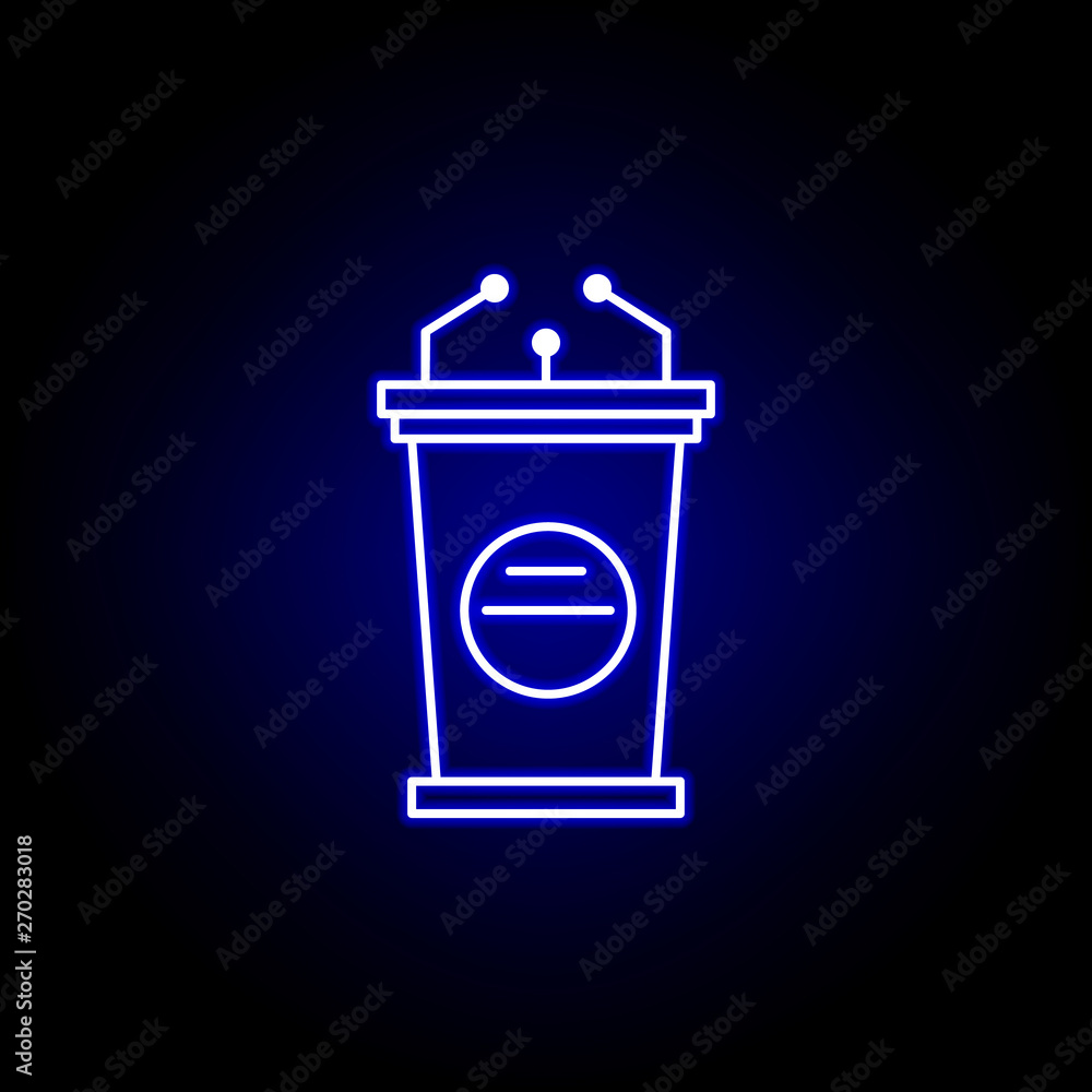 Elections speech icon in neon style. Signs and symbols can be used for web, logo, mobile app, UI, UX Elections speech icon in neon style. Signs and symbols can be used for web, logo, mobile app, UI, UX