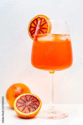 Aperol spritz on a white background