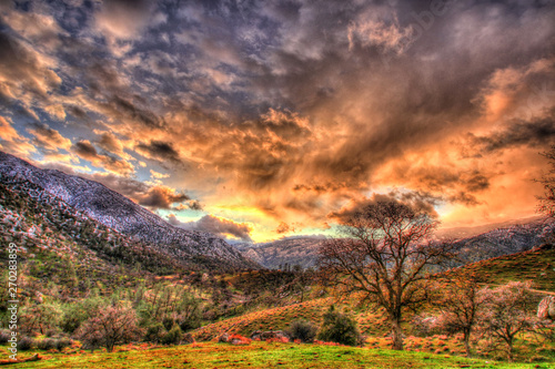 sunset in the mountains