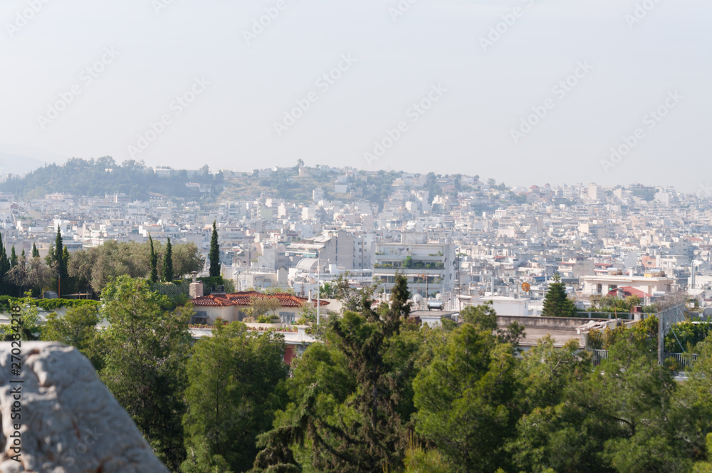 Naklejka premium View of Athens from Acropolis hill, Greece.