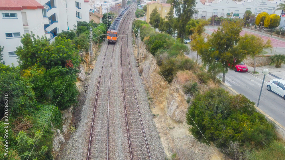 Train railway track near of Barcelona. Spain Train railway track near of Barcelona. Spain