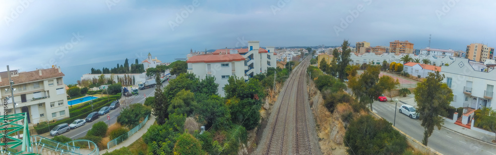 Train railway track near of Barcelona. Spain