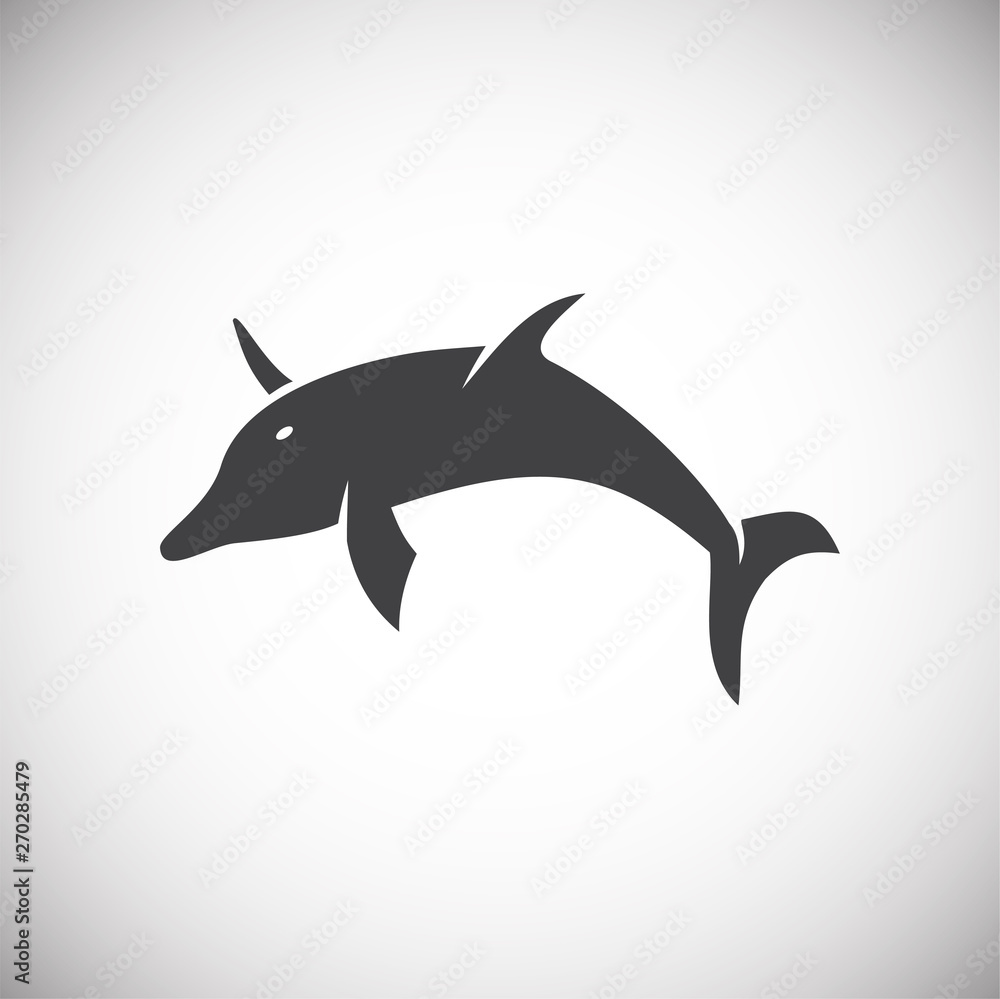 Fototapeta premium Dolphin icon on background for graphic and web design. Simple illustration. Internet concept symbol for website button or mobile app.