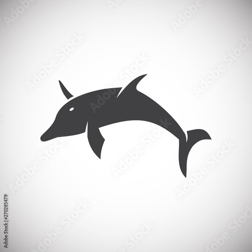 Dolphin icon on background for graphic and web design. Simple illustration. Internet concept symbol for website button or mobile app.