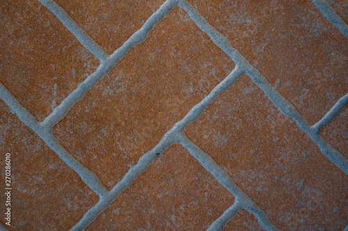 Original big floor  Ceramic Clinker  detail of a pavement to walk  textured background 