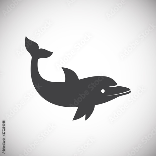 Dolphin icon on background for graphic and web design. Simple illustration. Internet concept symbol for website button or mobile app.