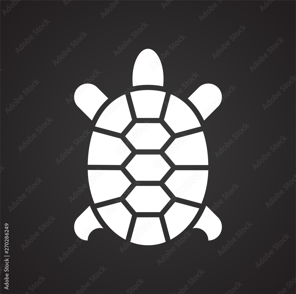 Obraz premium Sea turtle icon on background for graphic and web design. Simple illustration. Internet concept symbol for website button or mobile app.