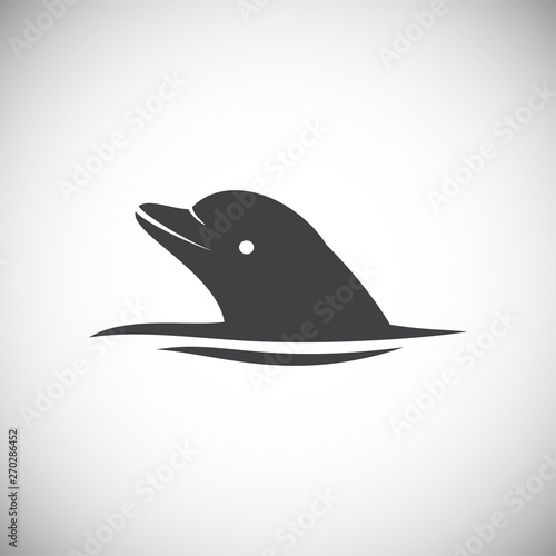 Dolphin icon on background for graphic and web design. Simple illustration. Internet concept symbol for website button or mobile app.