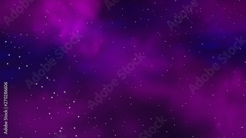 Purple and blue dark starry space. Vector background of colorful nebula.