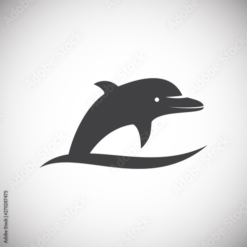 Dolphin icon on background for graphic and web design. Simple illustration. Internet concept symbol for website button or mobile app.