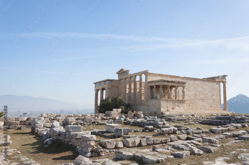 Erechtheion temple with Caryatid Porch on the Acropolis, Athens