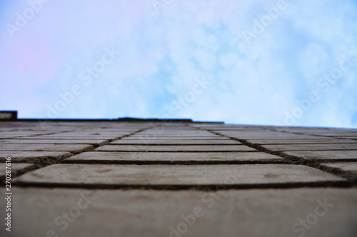 brick wall and sky