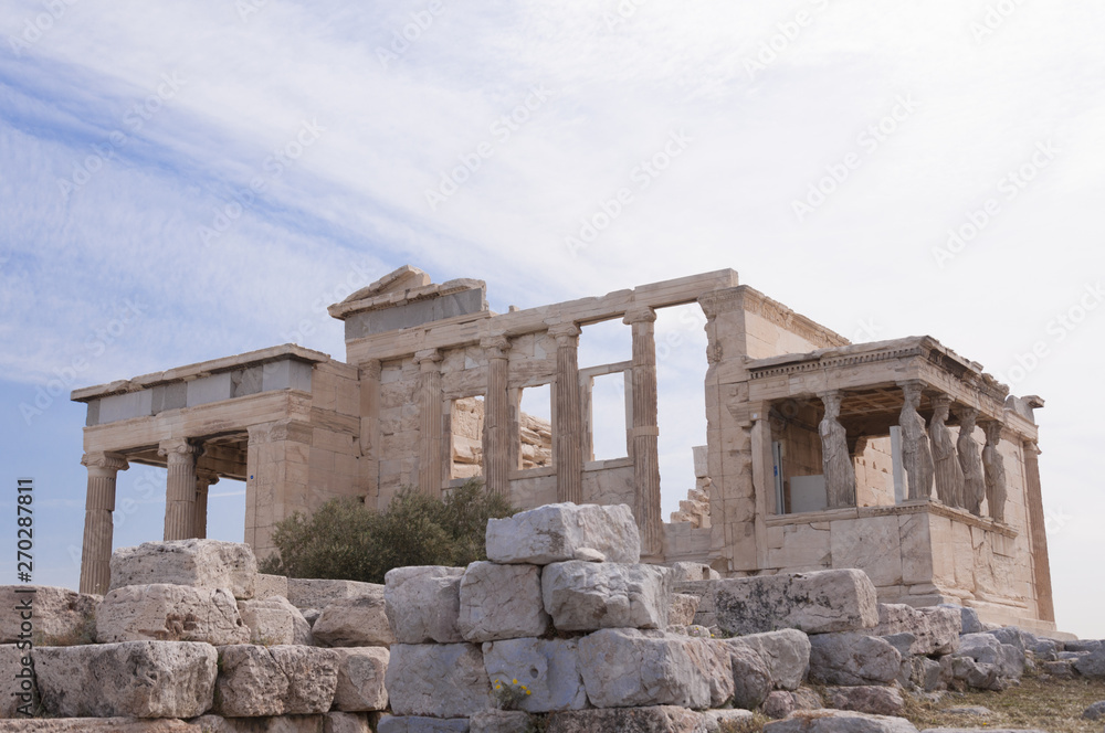 Erechtheion temple with Caryatid Porch on the Acropolis, Athens