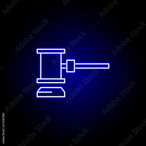 Elections auction icon in neon style. Signs and symbols can be used for web, logo, mobile app, UI, UX