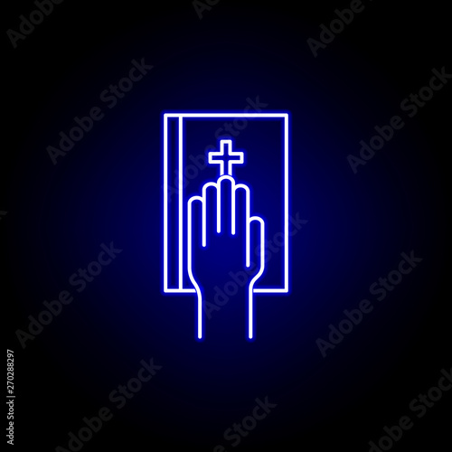 Wallpaper Mural Elections oath icon in neon style. Signs and symbols can be used for web, logo, mobile app, UI, UX Torontodigital.ca