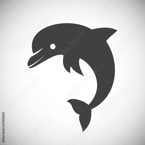 Dolphin icon on background for graphic and web design. Simple illustration. Internet concept symbol for website button or mobile app.