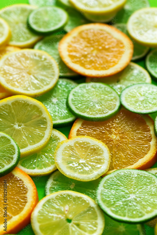 Citrus fruits slices texture background Citrus fruits slices texture background