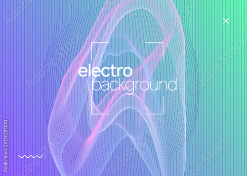 Sound flyer. Dynamic fluid shape and line. Energy show banner template. Neon sound flyer. Electro dance music. Electronic fest event. Club dj poster. Techno trance party.