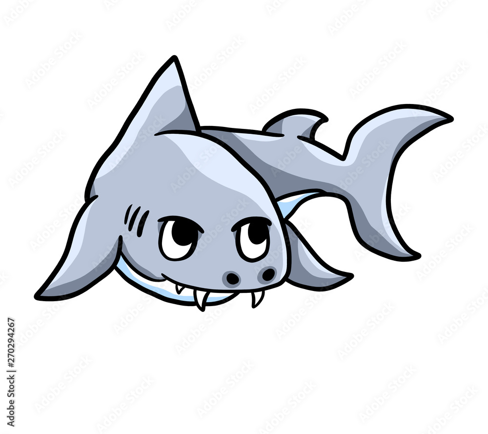 Fototapeta premium Stylized Cute Big Shark