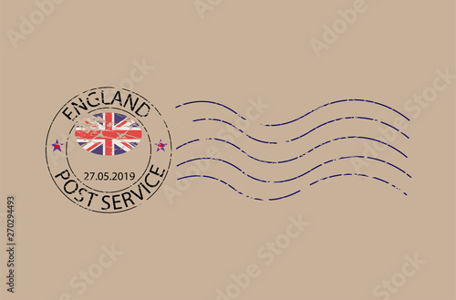 England postal stamp. Vector illustration EPS10