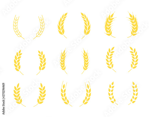 Wheat grains set. A set of icons ready to use in your design. Vector icons can be used on different backgrounds. EPS10.	