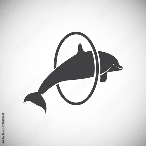 Dolphin icon on background for graphic and web design. Simple illustration. Internet concept symbol for website button or mobile app.