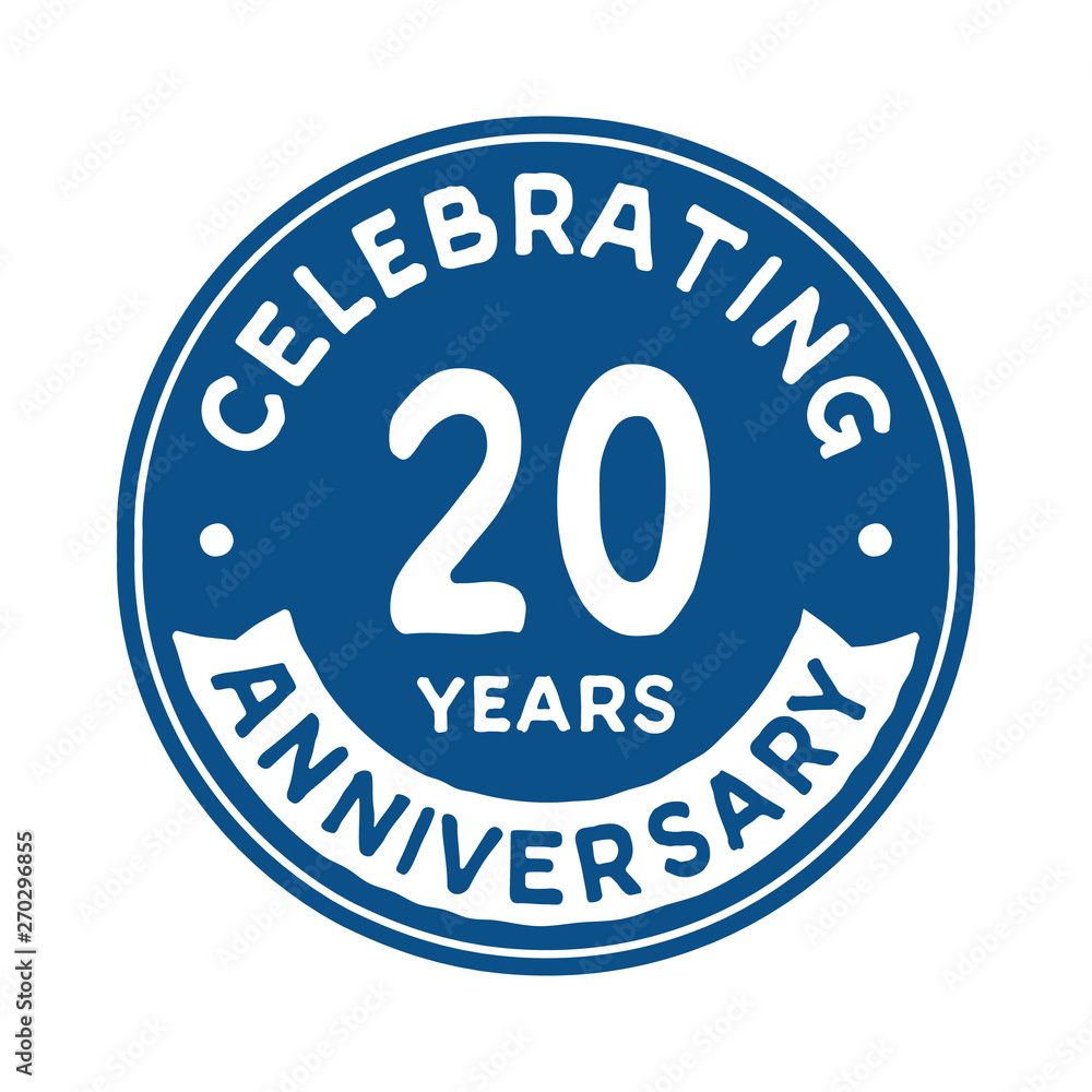20 years anniversary logo template. Vector and illustration.