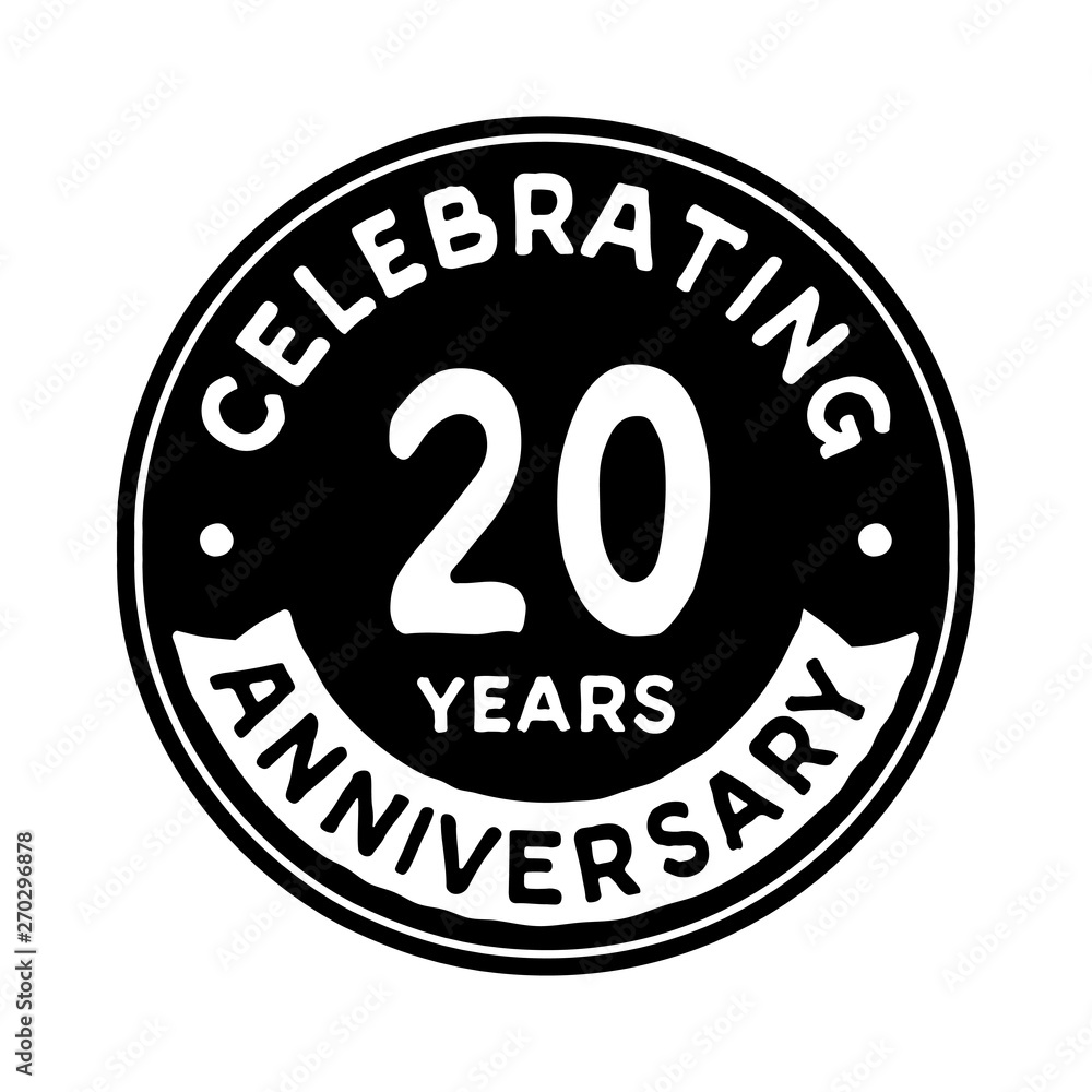 Fototapeta premium 20 years anniversary logo template. Vector and illustration.