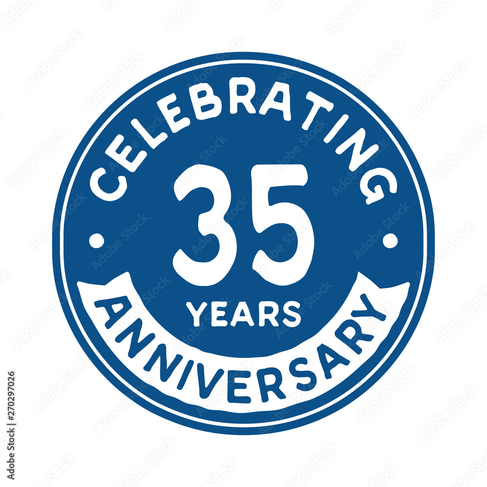 35 years anniversary logo template. Vector and illustration.