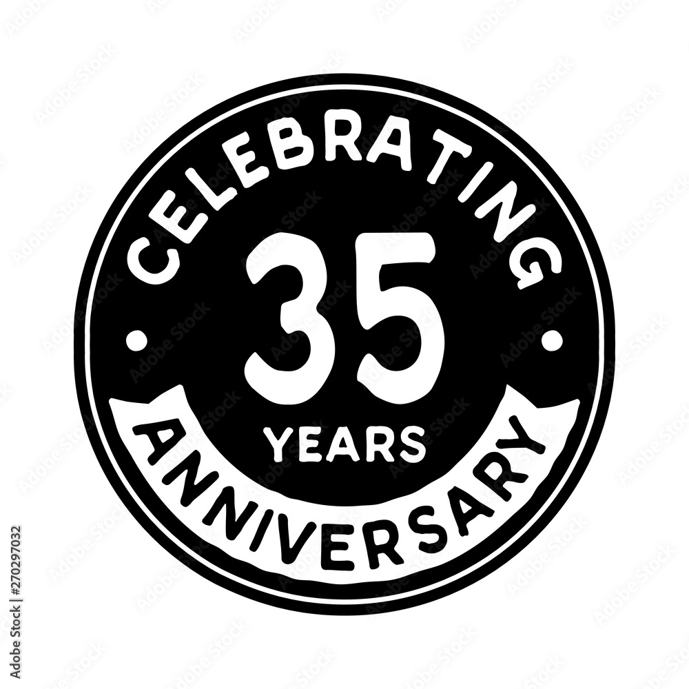 Fototapeta premium 35 years anniversary logo template. Vector and illustration.