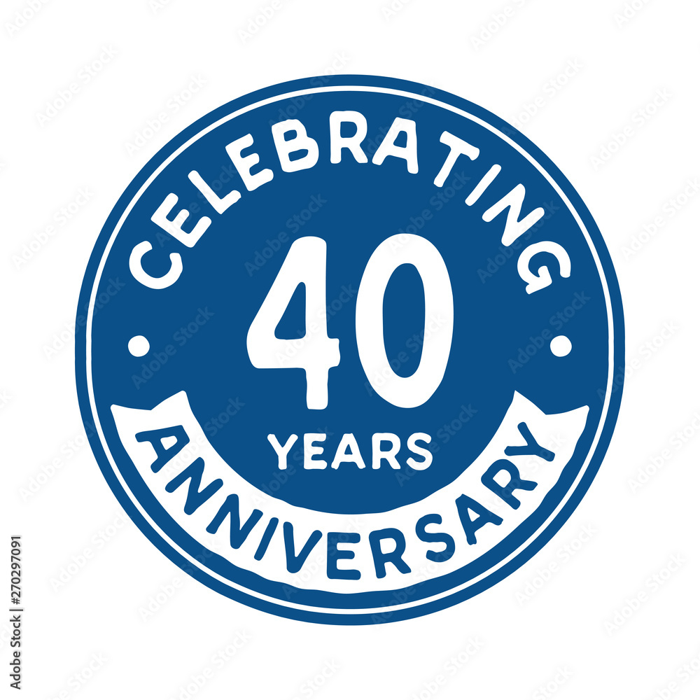 40 years anniversary logo template. Vector and illustration.