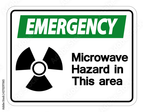 Emergency Microwave Hazard Sign Isolate On White Background,Vector Illustration