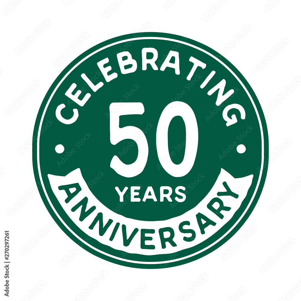 50 years anniversary logo template. Vector and illustration.