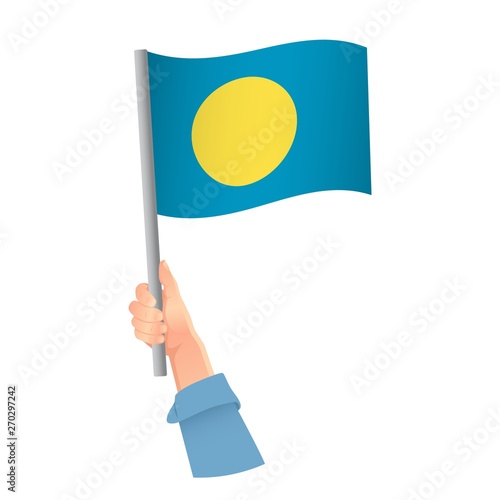 Palau flag in hand icon © Visual Content