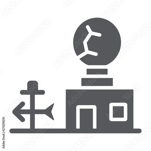 Weather station glyph icon, anemometer and forecast, meteorogical station sign, vector graphics, a solid pattern on a white background.