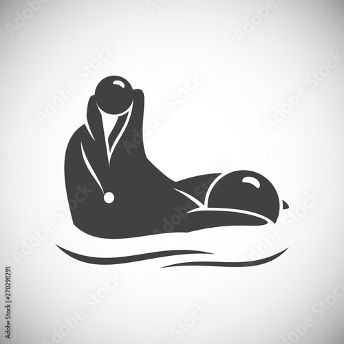 Dolphin icon on background for graphic and web design. Simple illustration. Internet concept symbol for website button or mobile app.