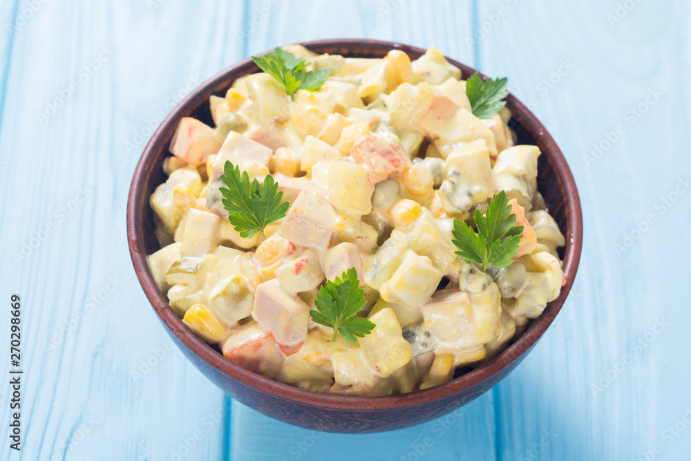 Traditional Mayonnaise Russian salad olivier Traditional Mayonnaise Russian salad olivier