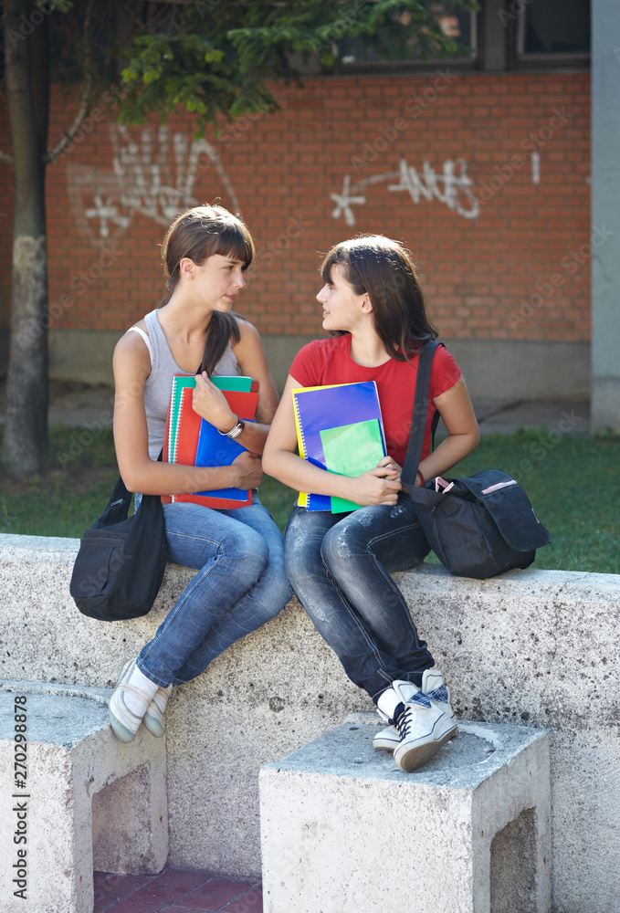 teenage girl friends with books school education teenage girl friends with books school education