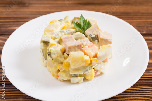 Traditional Mayonnaise Russian salad olivier