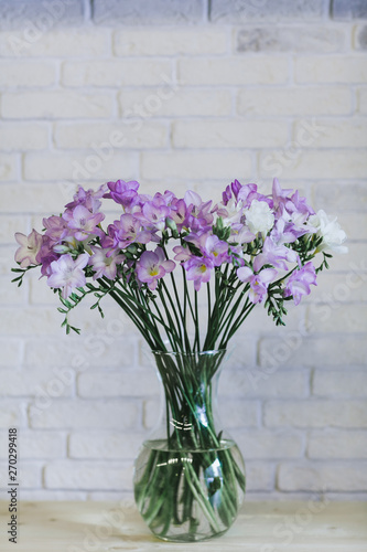 Fototapeta Naklejka Na Ścianę i Meble -  Bouquet of delicate lilac flowers close up