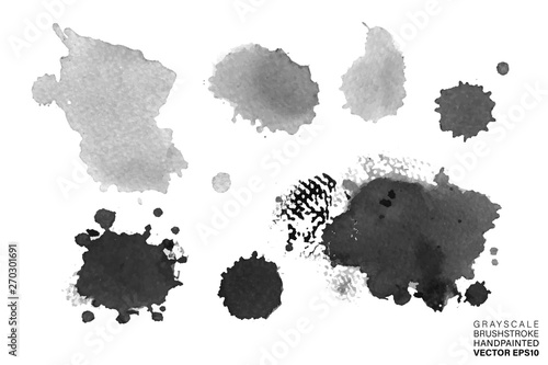 Set of blots and stains isolated on white background vector.