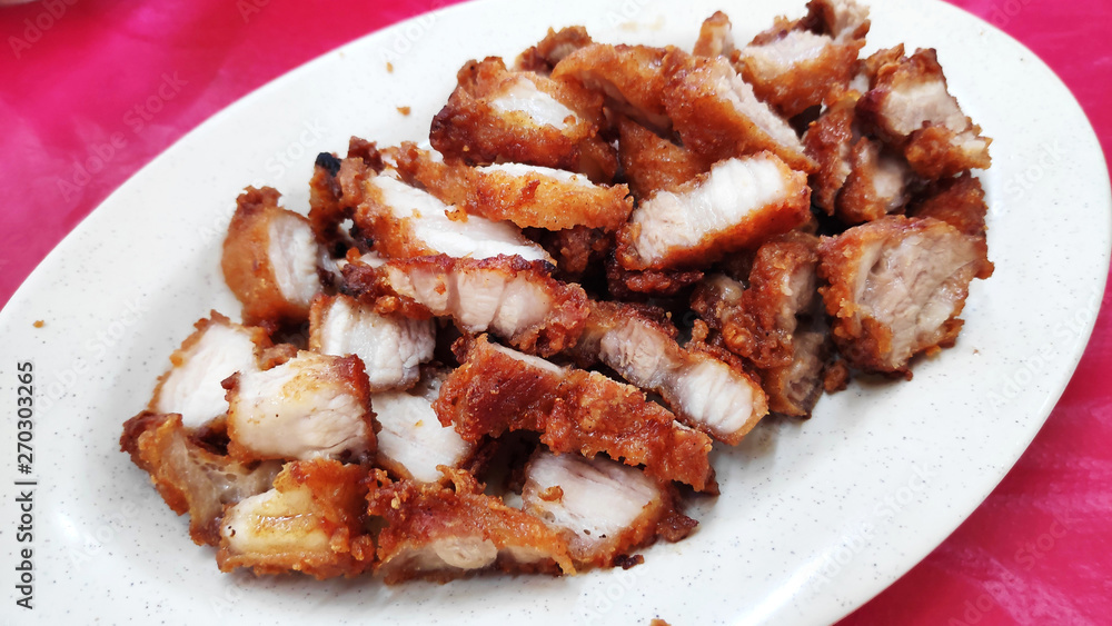 Crispy pork belly or deep fried pork