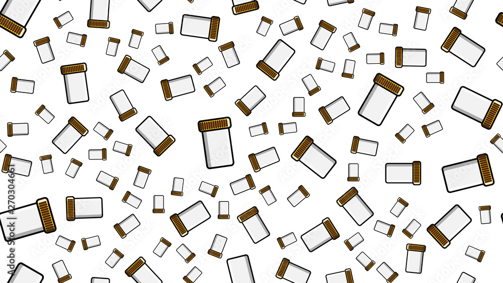 Seamless pattern endless texture of white medical jars for storing urine or sperm stool samples on a white background. Vector illustration Seamless pattern endless texture of white medical jars for storing urine or sperm stool samples on a white background. Vector illustration