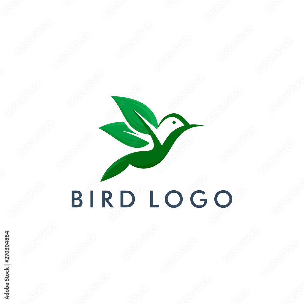 Fototapeta premium bird logo template, Abstract animal flying icon design - vector