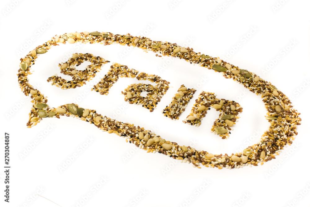 Obraz premium grains of different varieties on a white background