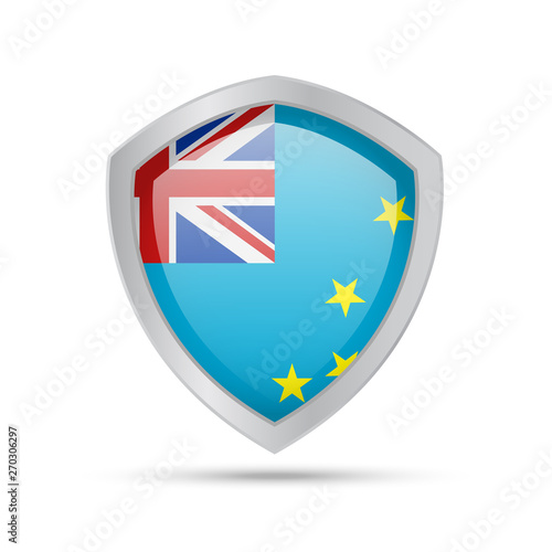 Shield with Tuvalu flag on white background. Free Download Shield with Tuvalu flag on white background. - GFXLoad