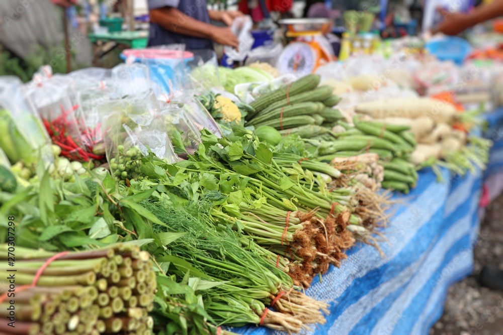 Fototapeta premium Shops selling vegetables at the market