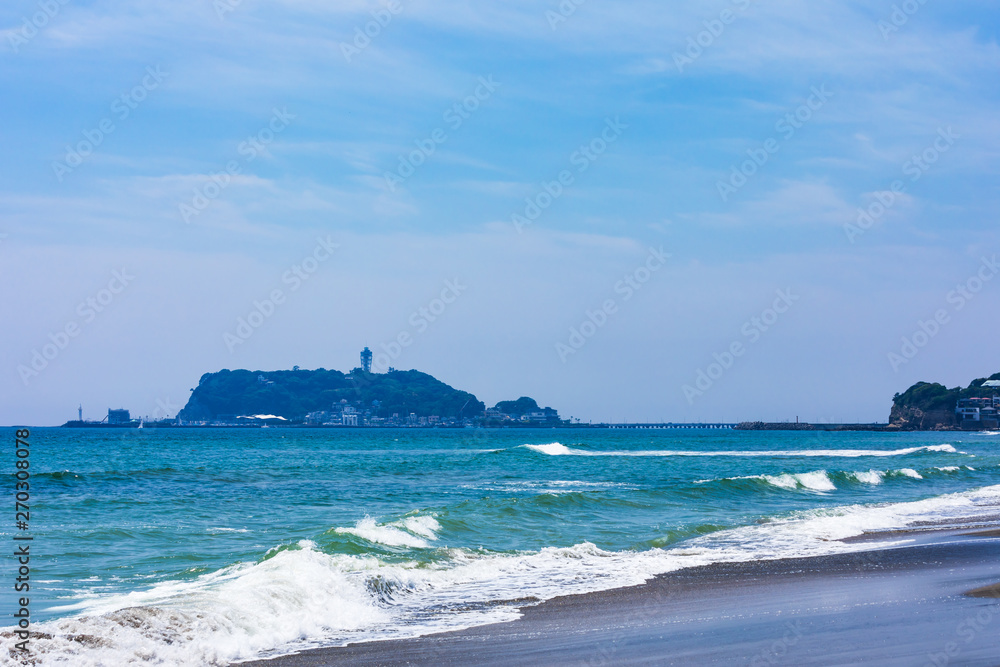 (神奈川県ｰ風景)七里ヶ浜から見る江の島５